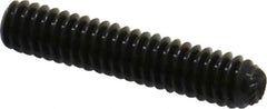 Unbrako - 1/4-20 UNC, 1-1/4" OAL, Knurled Cup Point Set Screw - Grade 8 Alloy Steel, 1/8" Key - Exact Tooling