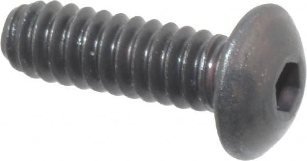 Unbrako - #4-40 UNC Hex Socket Drive, Button Screw - Alloy Steel, Black Oxide Finish, 3/8" Length Under Head - Exact Tooling