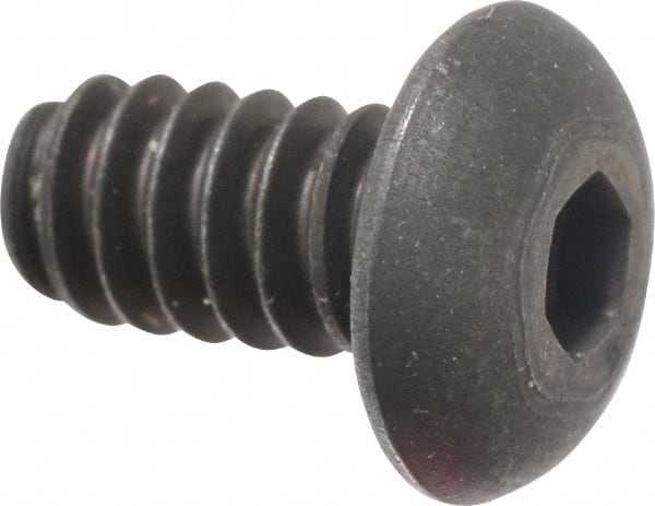 Unbrako - #6-32 UNC Hex Socket Drive, Button Screw - Alloy Steel, Black Oxide Finish, 1/4" Length Under Head - Exact Tooling
