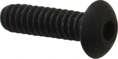 Unbrako - #6-32 UNC Hex Socket Drive, Button Screw - Alloy Steel, Black Oxide Finish, 1/2" Length Under Head - Exact Tooling