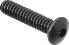 Unbrako - #6-32 UNC Hex Socket Drive, Button Screw - Alloy Steel, Black Oxide Finish, 5/8" Length Under Head - Exact Tooling
