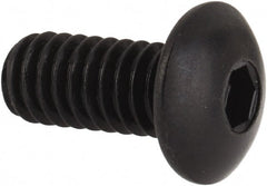 Unbrako - #8-32 UNC Hex Socket Drive, Button Screw - Alloy Steel, Black Oxide Finish, 3/8" Length Under Head - Exact Tooling