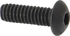 Unbrako - #8-32 UNC Hex Socket Drive, Button Screw - Alloy Steel, Black Oxide Finish, 1/2" Length Under Head - Exact Tooling