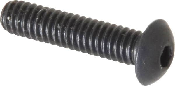 Unbrako - #8-32 UNC Hex Socket Drive, Button Screw - Alloy Steel, Black Oxide Finish, 3/4" Length Under Head - Exact Tooling