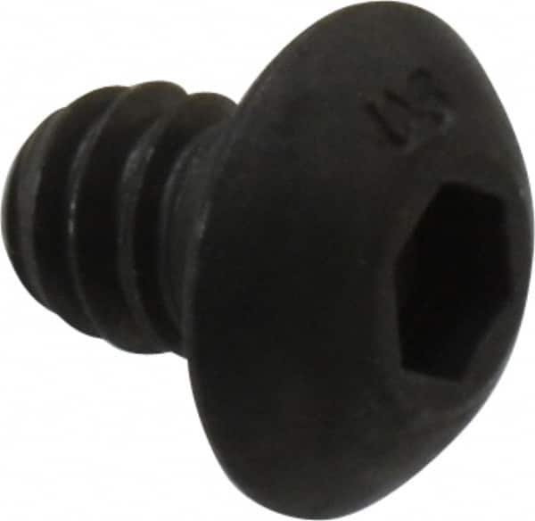 Unbrako - #10-24 UNC Hex Socket Drive, Button Screw - Alloy Steel, Black Oxide Finish, 1/4" Length Under Head - Exact Tooling