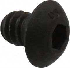 Unbrako - #10-24 UNC Hex Socket Drive, Button Screw - Alloy Steel, Black Oxide Finish, 1/4" Length Under Head - Exact Tooling