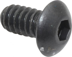 Unbrako - #10-24 UNC Hex Socket Drive, Button Screw - Alloy Steel, Black Oxide Finish, 3/8" Length Under Head - Exact Tooling