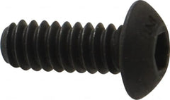 Unbrako - #10-24 UNC Hex Socket Drive, Button Screw - Alloy Steel, Black Oxide Finish, 1/2" Length Under Head - Exact Tooling