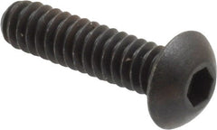 Unbrako - #10-24 UNC Hex Socket Drive, Button Screw - Alloy Steel, Black Oxide Finish, 3/4" Length Under Head - Exact Tooling