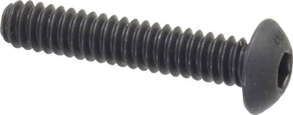 Unbrako - #10-24 UNC Hex Socket Drive, Button Screw - Alloy Steel, Black Oxide Finish, 1" Length Under Head - Exact Tooling
