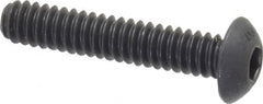 Unbrako - #10-24 UNC Hex Socket Drive, Button Screw - Alloy Steel, Black Oxide Finish, 1" Length Under Head - Exact Tooling