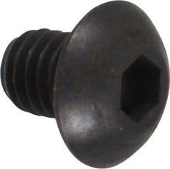 Unbrako - #10-32 UNF Hex Socket Drive, Button Screw - Alloy Steel, Black Oxide Finish, 1/4" Length Under Head - Exact Tooling