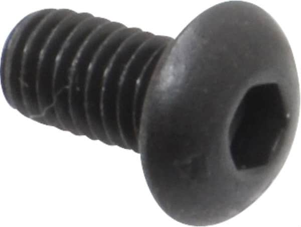 Unbrako - #10-32 UNF Hex Socket Drive, Button Screw - Alloy Steel, Black Oxide Finish, 3/8" Length Under Head - Exact Tooling
