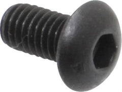 Unbrako - #10-32 UNF Hex Socket Drive, Button Screw - Alloy Steel, Black Oxide Finish, 3/8" Length Under Head - Exact Tooling