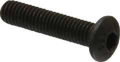 Unbrako - #10-32 UNF Hex Socket Drive, Button Screw - Alloy Steel, Black Oxide Finish, 7/8" Length Under Head - Exact Tooling