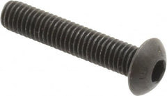 Unbrako - #10-32 UNF Hex Socket Drive, Button Screw - Alloy Steel, Black Oxide Finish, 1" Length Under Head - Exact Tooling