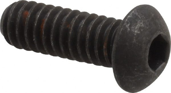 Unbrako - 1/4-20 UNC Hex Socket Drive, Button Screw - Alloy Steel, Black Oxide Finish, 3/4" Length Under Head - Exact Tooling