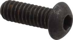 Unbrako - 1/4-20 UNC Hex Socket Drive, Button Screw - Alloy Steel, Black Oxide Finish, 3/4" Length Under Head - Exact Tooling