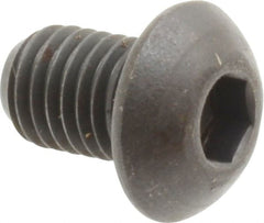 Unbrako - 1/4-28 UNF Hex Socket Drive, Button Screw - Alloy Steel, Black Oxide Finish, 3/8" Length Under Head - Exact Tooling