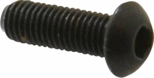 Unbrako - 1/4-28 UNF Hex Socket Drive, Button Screw - Alloy Steel, Black Oxide Finish, 3/4" Length Under Head - Exact Tooling