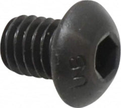 Unbrako - 3/8-16 UNC Hex Socket Drive, Button Screw - Alloy Steel, Black Oxide Finish, 1/2" Length Under Head - Exact Tooling