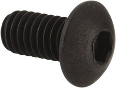 Unbrako - M4x0.70 Metric Coarse Hex Socket Drive, Button Screw - Alloy Steel, Black Oxide Finish, 8mm Length Under Head - Exact Tooling