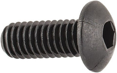 Unbrako - M4x0.70 Metric Coarse Hex Socket Drive, Button Screw - Alloy Steel, Black Oxide Finish, 10mm Length Under Head - Exact Tooling