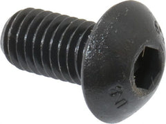Unbrako - M5x0.80 Metric Coarse Hex Socket Drive, Button Screw - Alloy Steel, Black Oxide Finish, 10mm Length Under Head - Exact Tooling