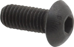 Unbrako - M5x0.80 Metric Coarse Hex Socket Drive, Button Screw - Alloy Steel, Black Oxide Finish, 12mm Length Under Head - Exact Tooling