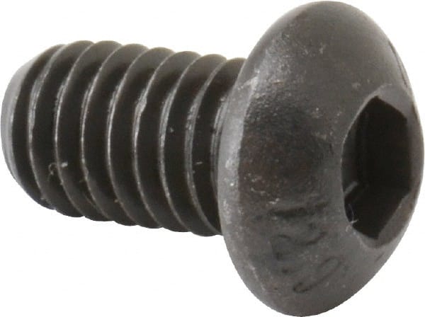 Unbrako - M6x1.00 Metric Coarse Hex Socket Drive, Button Screw - Alloy Steel, Black Oxide Finish, 10mm Length Under Head - Exact Tooling