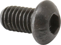 Unbrako - M6x1.00 Metric Coarse Hex Socket Drive, Button Screw - Alloy Steel, Black Oxide Finish, 10mm Length Under Head - Exact Tooling