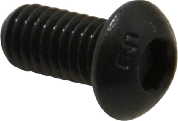 Unbrako - M6x1.00 Metric Coarse Hex Socket Drive, Button Screw - Alloy Steel, Black Oxide Finish, 12mm Length Under Head - Exact Tooling