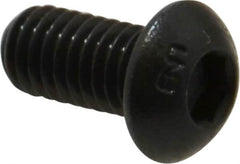 Unbrako - M6x1.00 Metric Coarse Hex Socket Drive, Button Screw - Alloy Steel, Black Oxide Finish, 12mm Length Under Head - Exact Tooling
