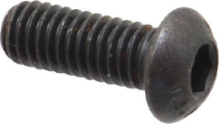 Unbrako - M6x1.00 Metric Coarse Hex Socket Drive, Button Screw - Alloy Steel, Black Oxide Finish, 16mm Length Under Head - Exact Tooling