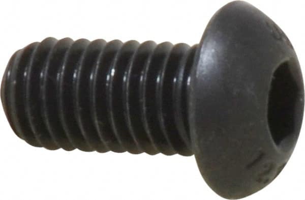 Unbrako - M8x1.25 Metric Coarse Hex Socket Drive, Button Screw - Alloy Steel, Black Oxide Finish, 16mm Length Under Head - Exact Tooling