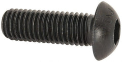 Unbrako - M12x1.75 Metric Coarse Hex Socket Drive, Button Screw - Alloy Steel, Black Oxide Finish, 35mm Length Under Head - Exact Tooling