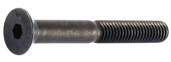 Unbrako - 3/8-16 UNC Hex Socket Drive, 82° Flat Screw - Alloy Steel, Black Oxide Finish, 2-1/2" OAL - Exact Tooling