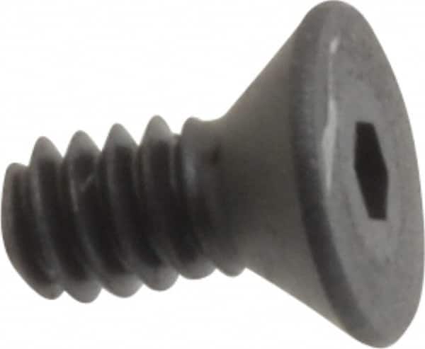 Unbrako - #4-40 UNC Hex Socket Drive, 82° Flat Screw - Alloy Steel, Black Oxide Finish, 1/4" OAL - Exact Tooling