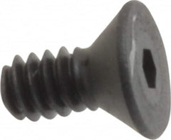 Unbrako - #4-40 UNC Hex Socket Drive, 82° Flat Screw - Alloy Steel, Black Oxide Finish, 1/4" OAL - Exact Tooling