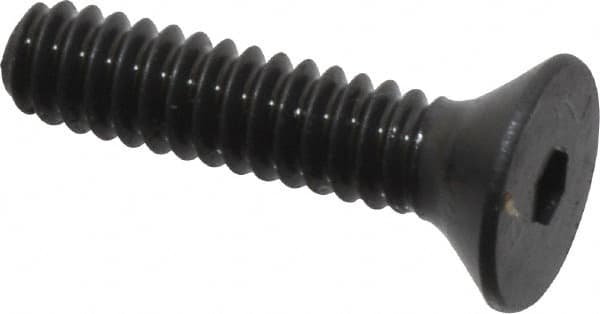 Unbrako - #4-40 UNC Hex Socket Drive, 82° Flat Screw - Alloy Steel, Black Oxide Finish, 1/2" OAL - Exact Tooling