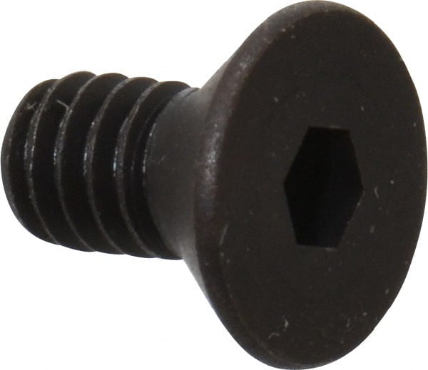 Unbrako - #5-40 UNC Hex Socket Drive, 82° Flat Screw - Alloy Steel, Black Oxide Finish, 1/4" OAL - Exact Tooling