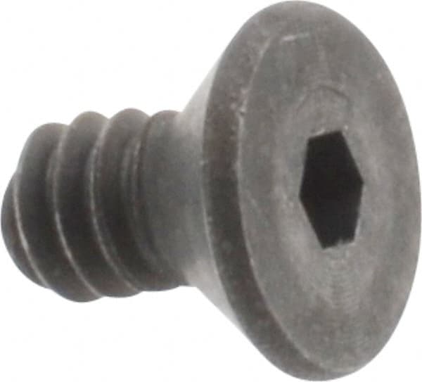Unbrako - #6-32 UNC Hex Socket Drive, 82° Flat Screw - Alloy Steel, Black Oxide Finish, 1/4" OAL - Exact Tooling