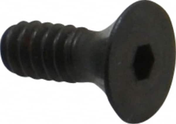 Unbrako - #6-32 UNC Hex Socket Drive, 82° Flat Screw - Alloy Steel, Black Oxide Finish, 3/8" OAL - Exact Tooling