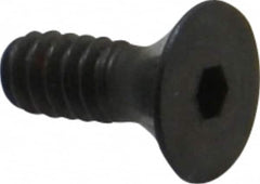 Unbrako - #6-32 UNC Hex Socket Drive, 82° Flat Screw - Alloy Steel, Black Oxide Finish, 3/8" OAL - Exact Tooling