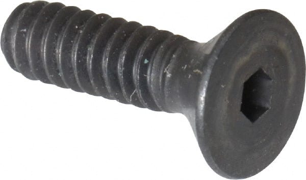Unbrako - #6-32 UNC Hex Socket Drive, 82° Flat Screw - Alloy Steel, Black Oxide Finish, 1/2" OAL - Exact Tooling