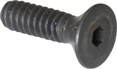 Unbrako - #6-32 UNC Hex Socket Drive, 82° Flat Screw - Alloy Steel, Black Oxide Finish, 1/2" OAL - Exact Tooling