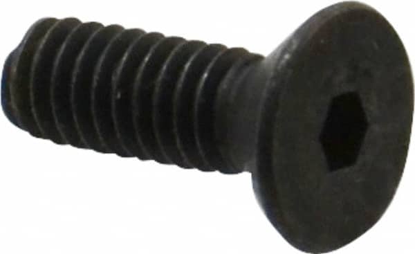 Unbrako - #8-32 UNC Hex Socket Drive, 82° Flat Screw - Alloy Steel, Black Oxide Finish, 1/2" OAL - Exact Tooling