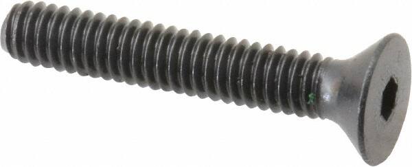 Unbrako - #8-32 UNC Hex Socket Drive, 82° Flat Screw - Alloy Steel, Black Oxide Finish, 1" OAL - Exact Tooling
