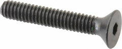 Unbrako - #8-32 UNC Hex Socket Drive, 82° Flat Screw - Alloy Steel, Black Oxide Finish, 1" OAL - Exact Tooling