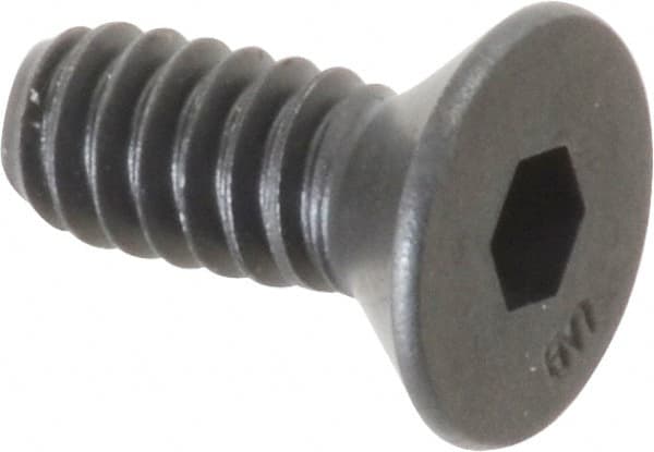 Unbrako - #10-24 UNC Hex Socket Drive, 82° Flat Screw - Alloy Steel, Black Oxide Finish, 1/2" OAL - Exact Tooling